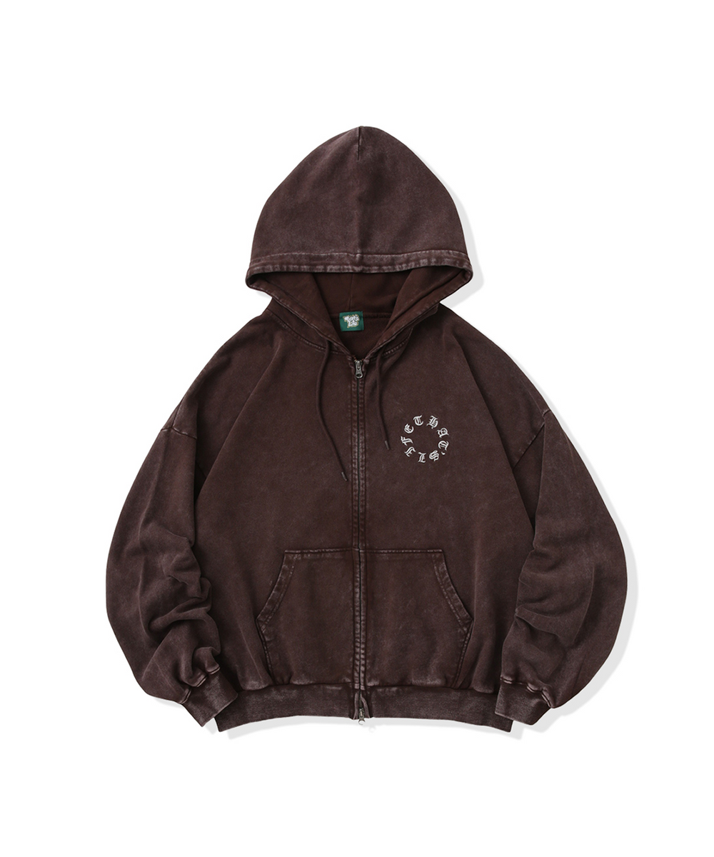 Vintage styles Circle logo zip hoodie