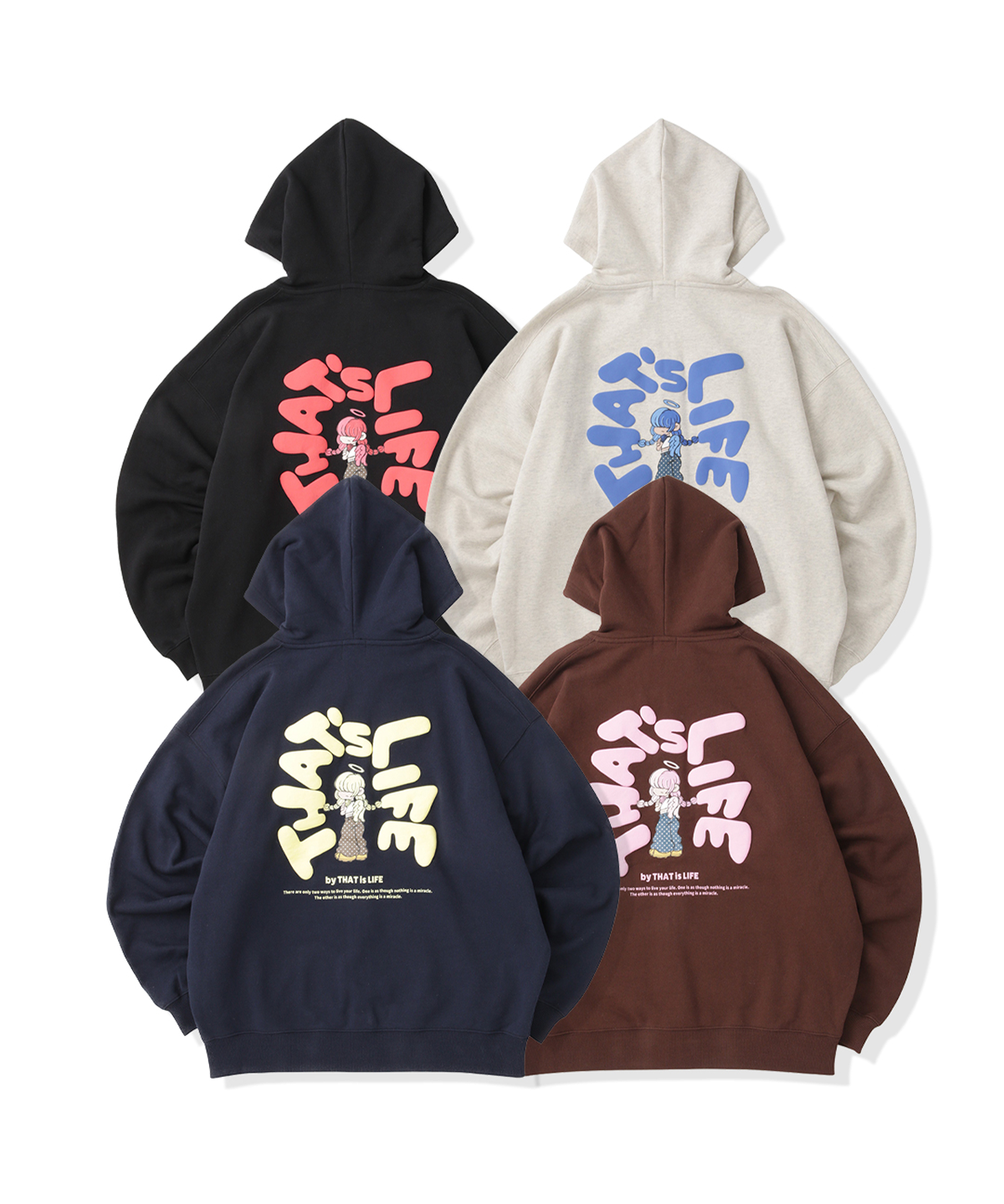 HEAVY WEIGHT 13.0oz "ANGEL GIRL" LOGO ZIP HOODIE