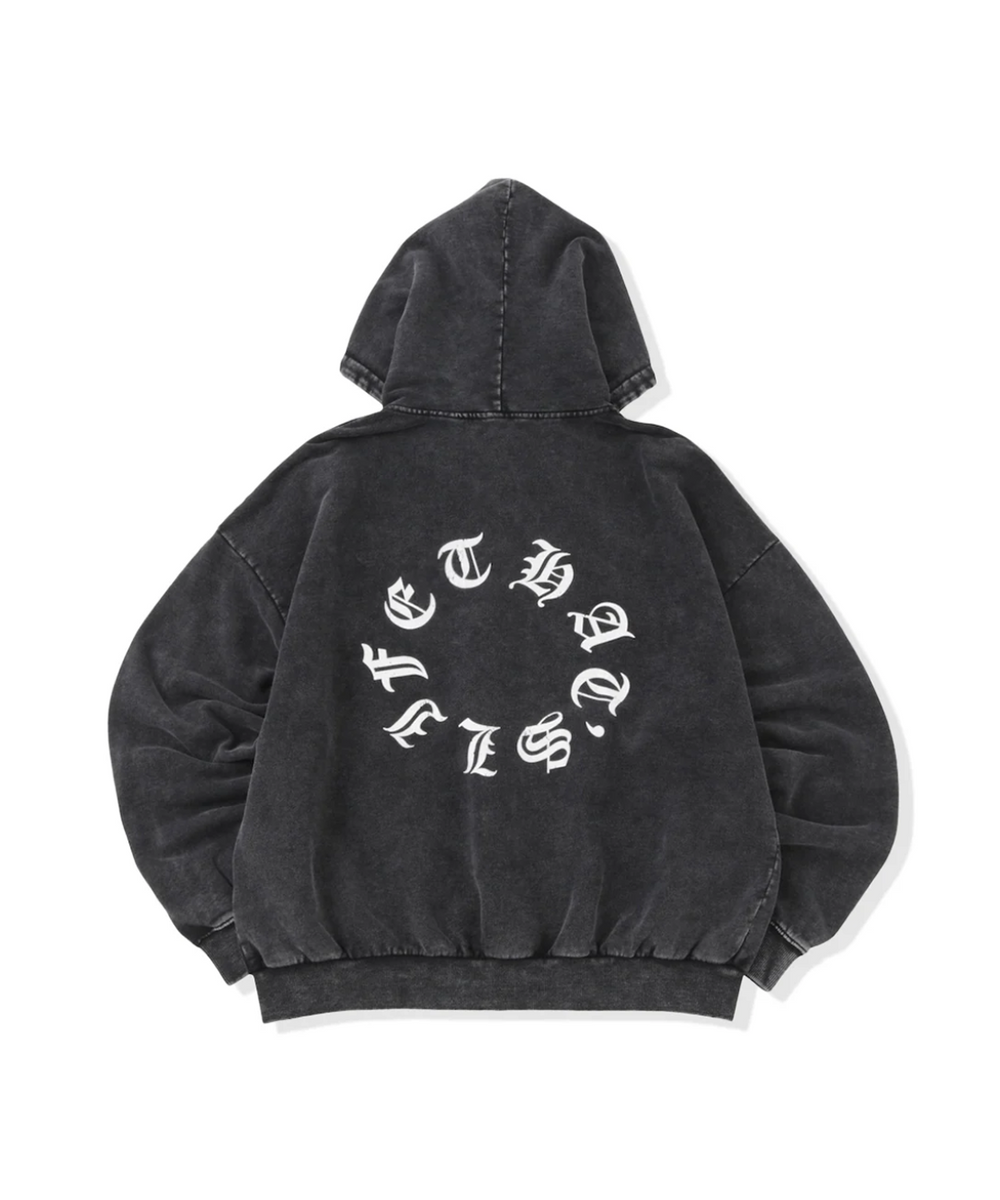 Vintage styles Circle logo zip hoodie