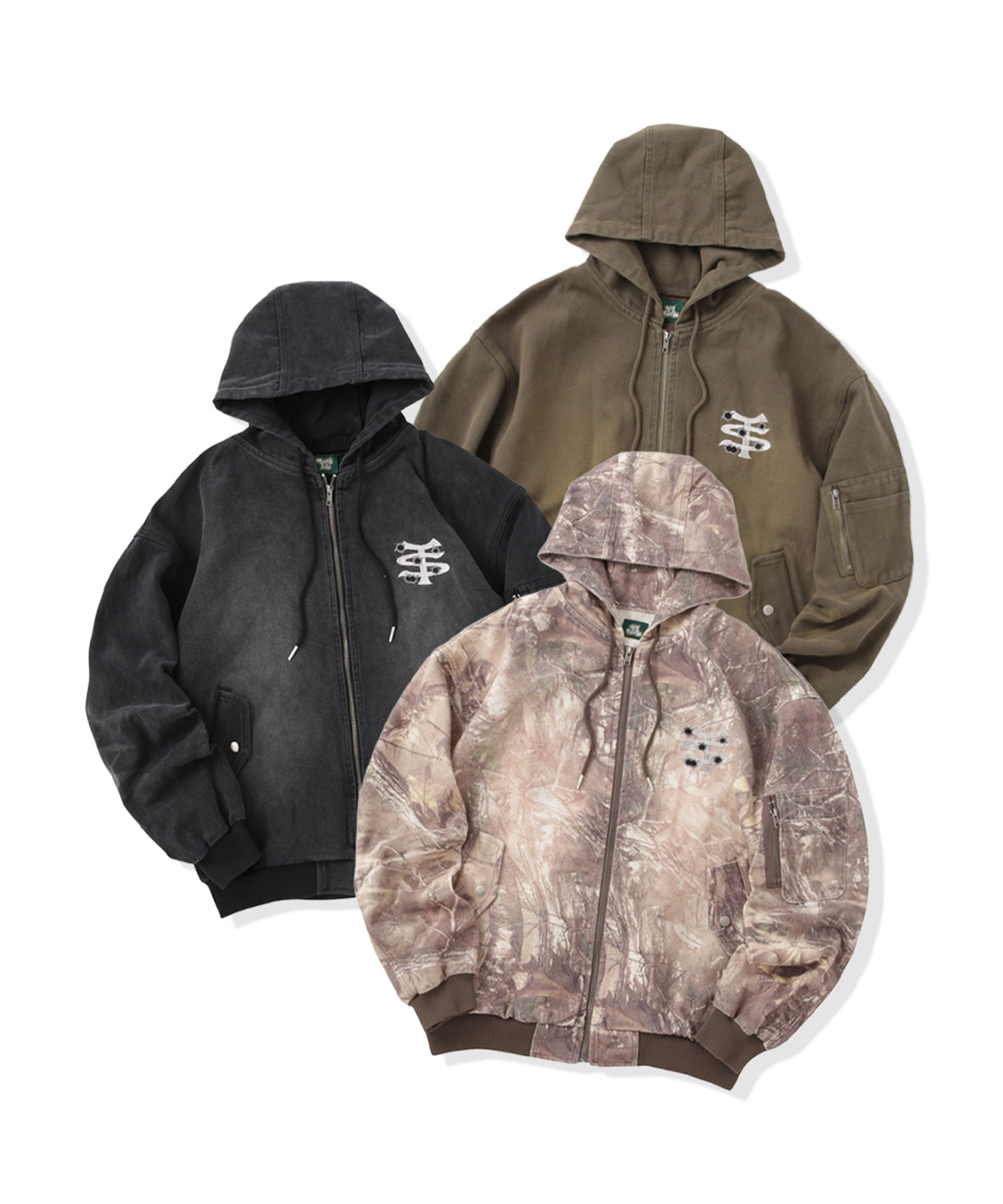 TS logo 14.0oz Duck Hooded Jacket – That's life online store TS logo 14.0oz Duck Hooded Jacket – That's life online store