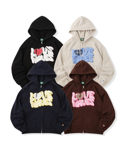 HEAVY WEIGHT 13.0oz "LOVE WAVE" LOGO ZIP HOODIE