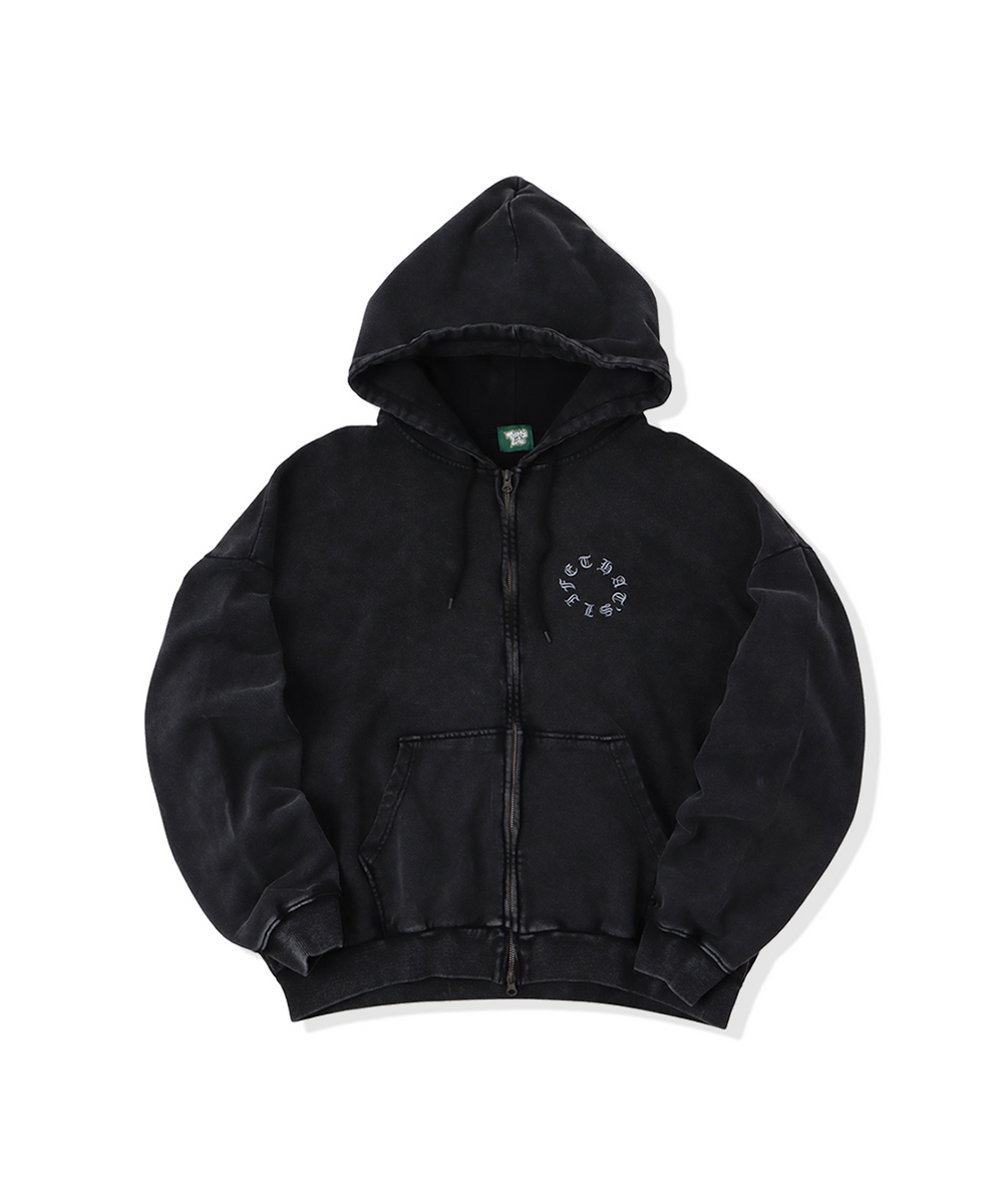 Vintage styles Circle logo zip hoodie