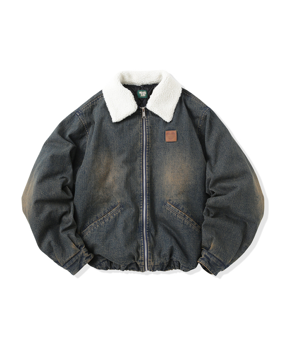 Vintage styles Heart logo Duck Boa Jacket