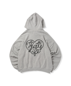 HTH heart logo zip hoodie グレー vintage like Heart Logo Hoodie – YZ