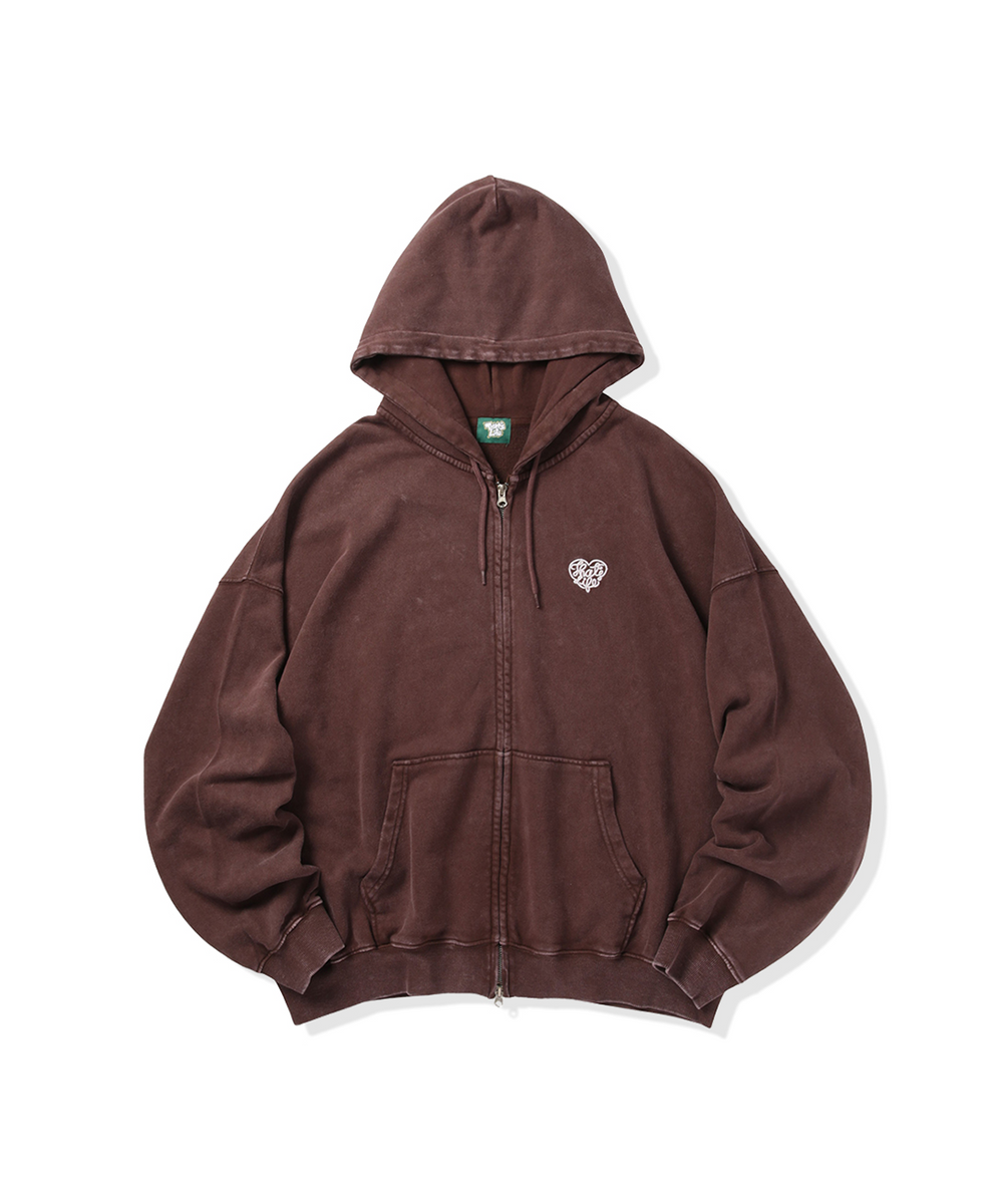 Vintage styles Heart logo zip hoodie