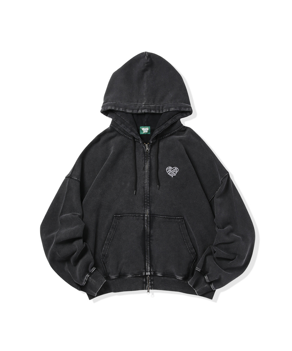 Vintage styles Heart logo zip hoodie