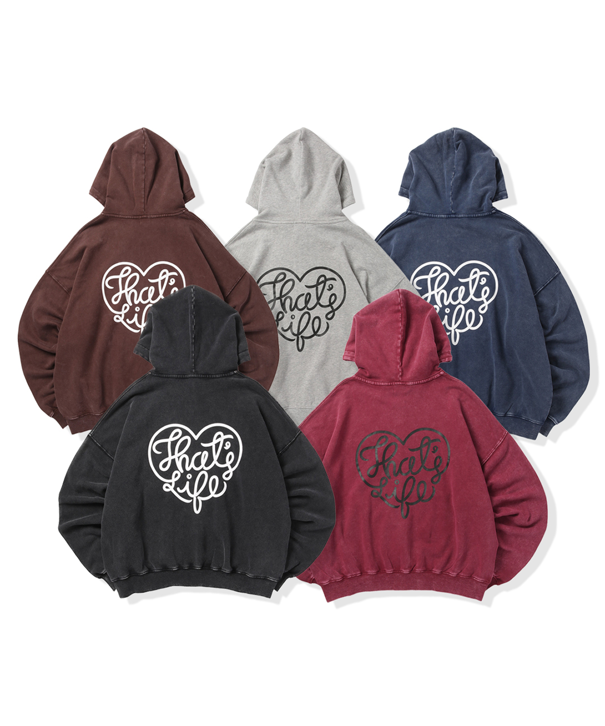 Vintage styles Heart logo zip hoodie – That's life online store