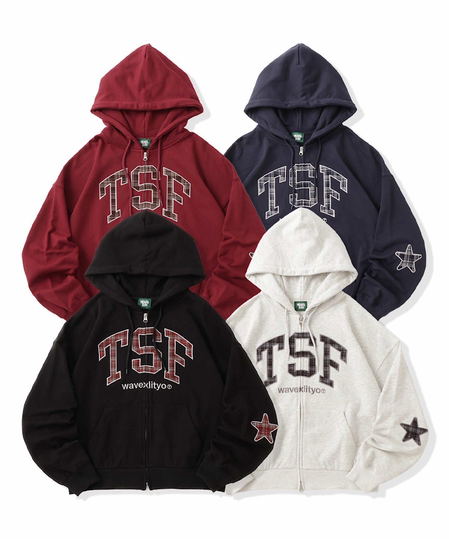 TSF logo Front Checked zip hoodie – That