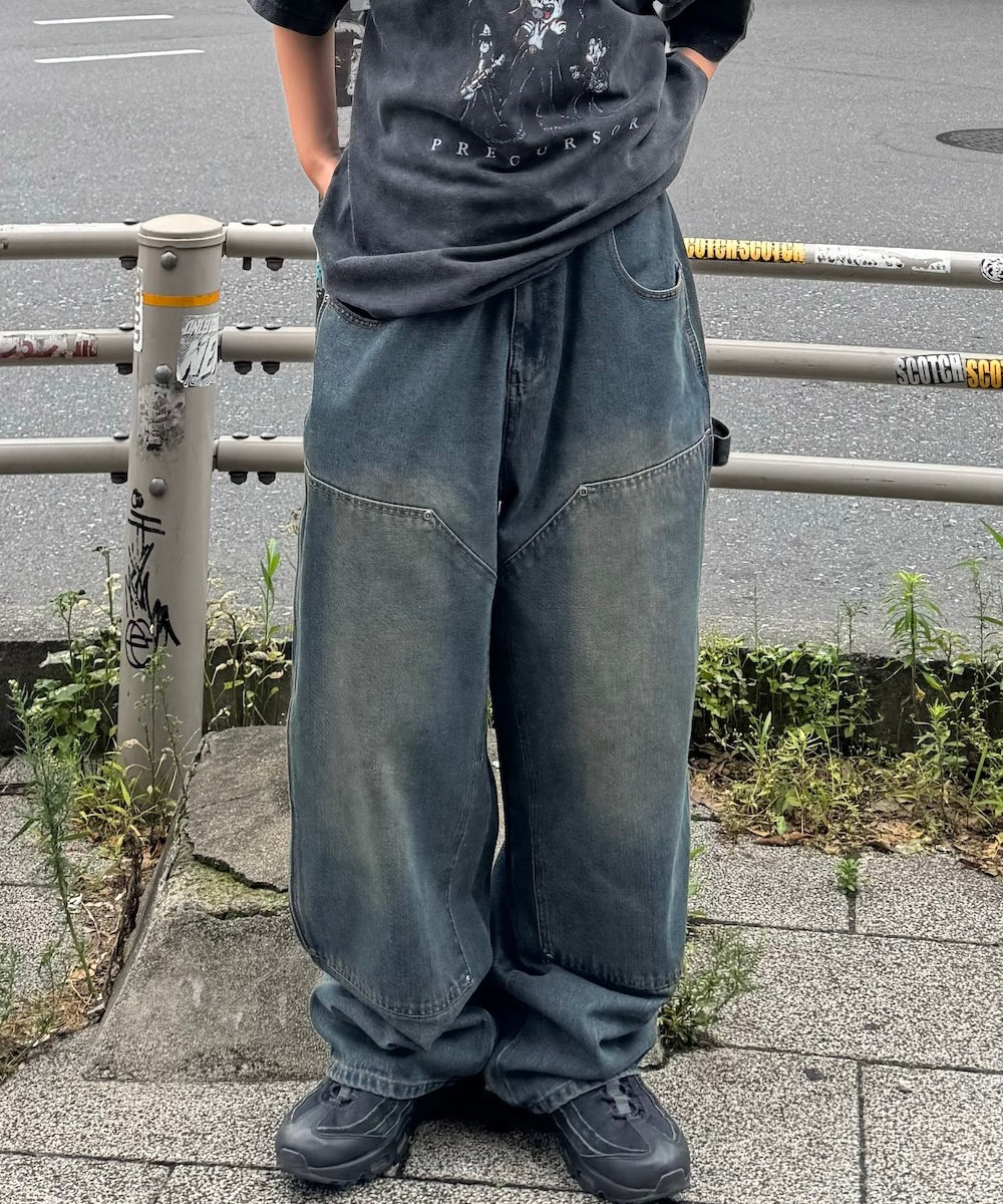 “CAP BOY” logo Original Double Knee Denim