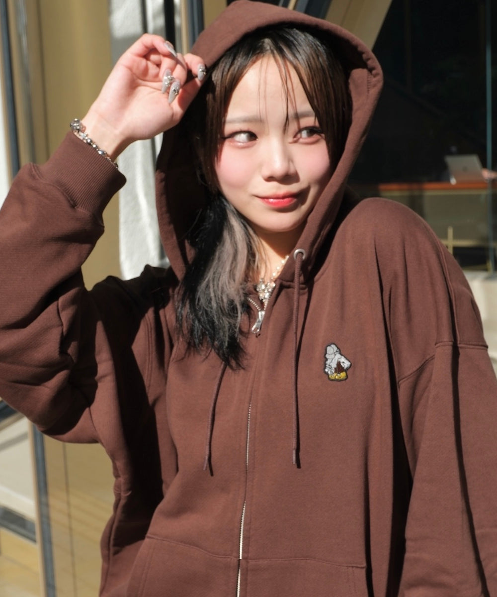 HEAVY WEIGHT 11.0oz "FLOWER BOY" LOGO ZIP HOODIE