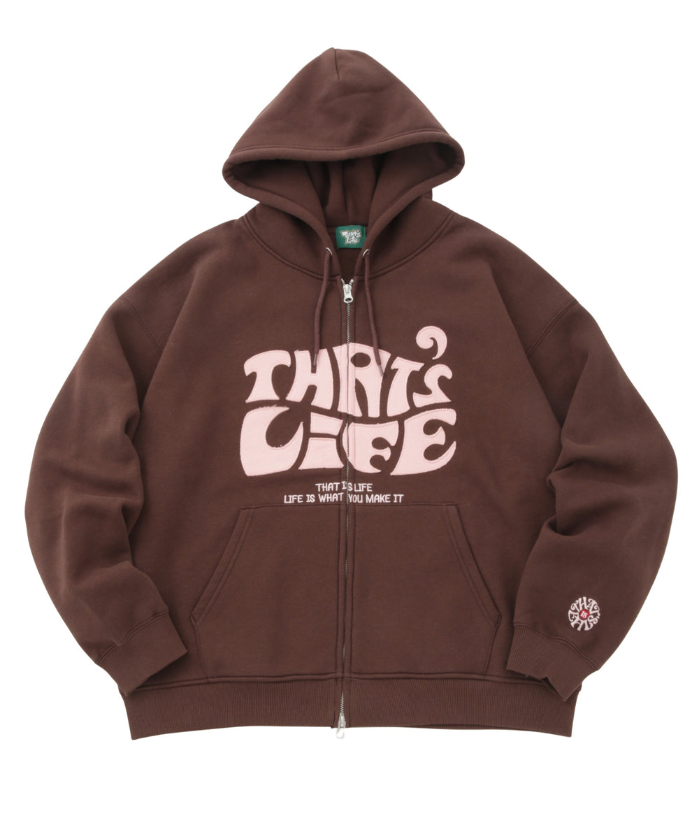 Front wave logo zip hoodie