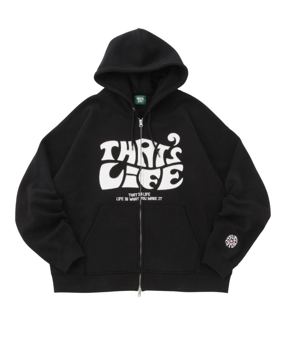 Front wave logo zip hoodie