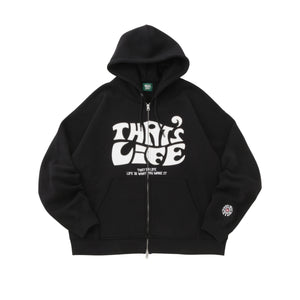 Front wave logo zip hoodie