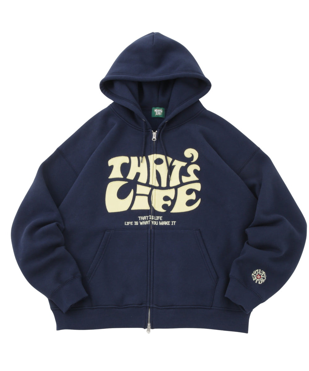 Front wave logo zip hoodie