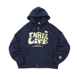 Front wave logo zip hoodie
