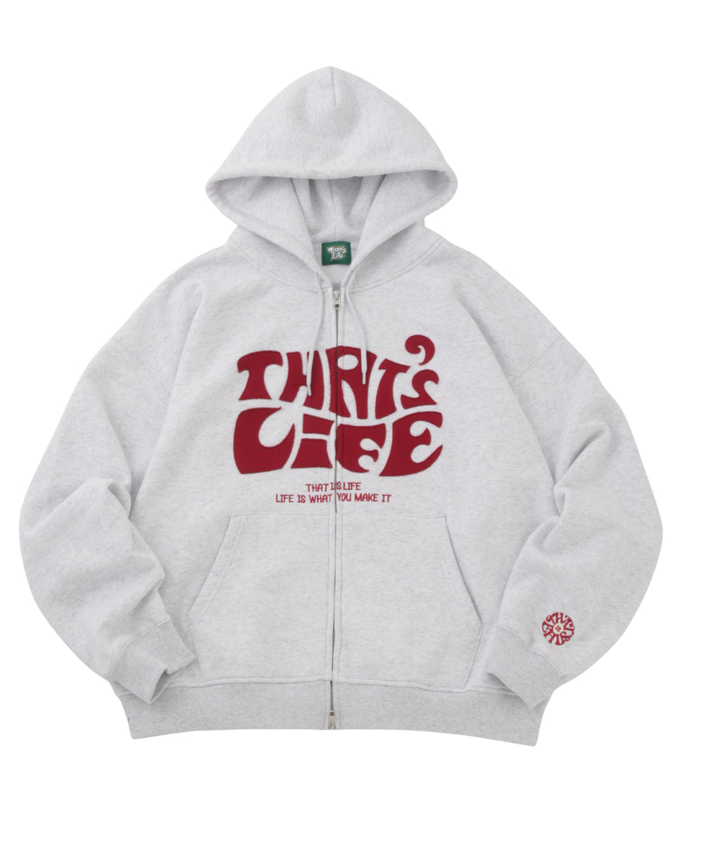 Front wave logo zip hoodie