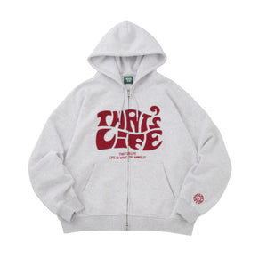 Front wave logo zip hoodie