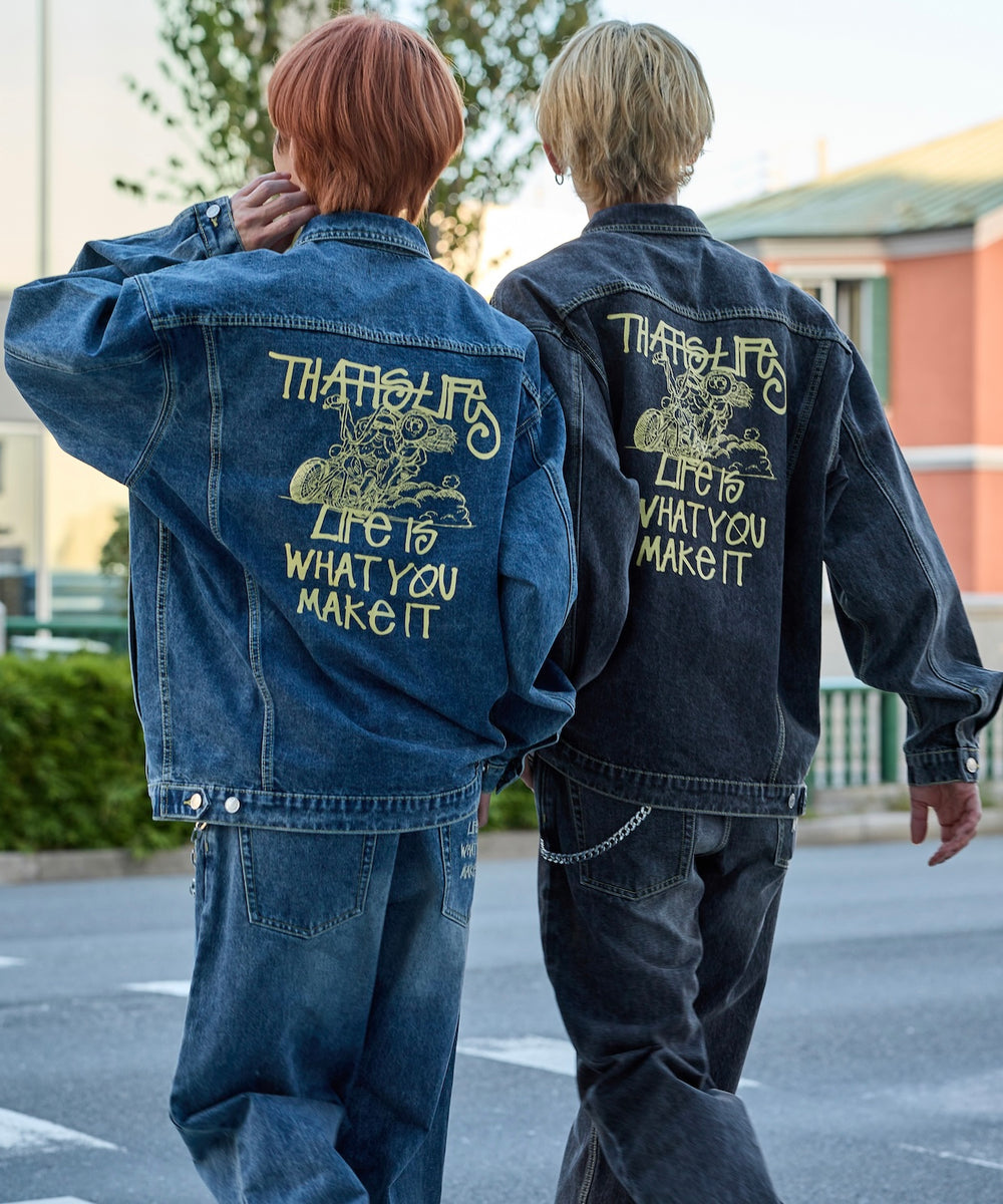 Vintage styles Biker Denim Set up / Jacket