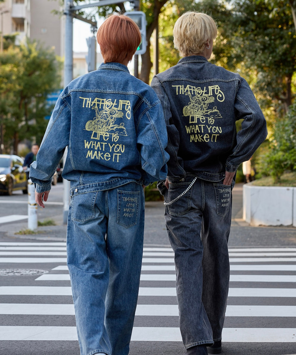 Vintage styles Biker Denim Set up / Jacket