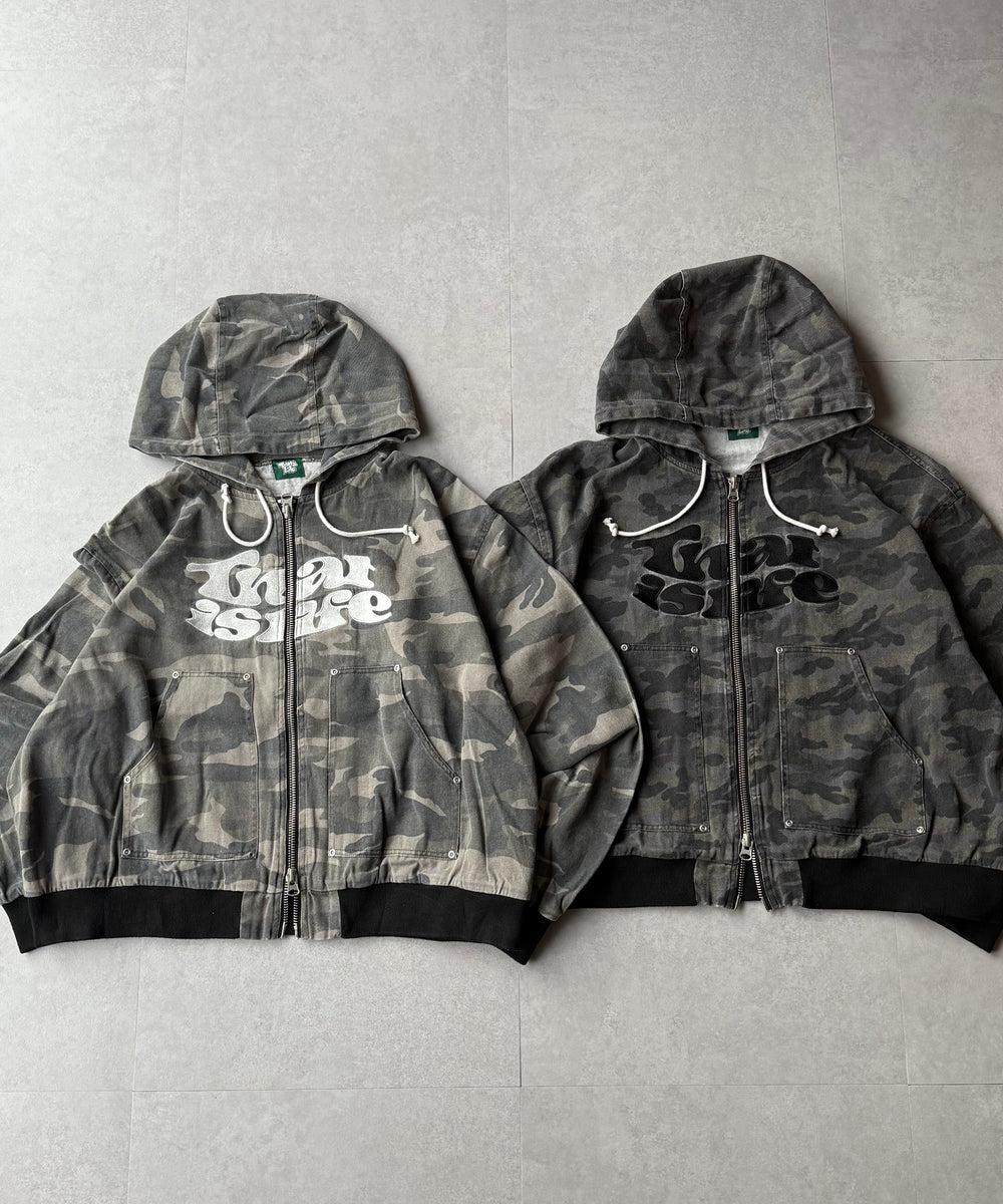 Front wave logo camo jacket free