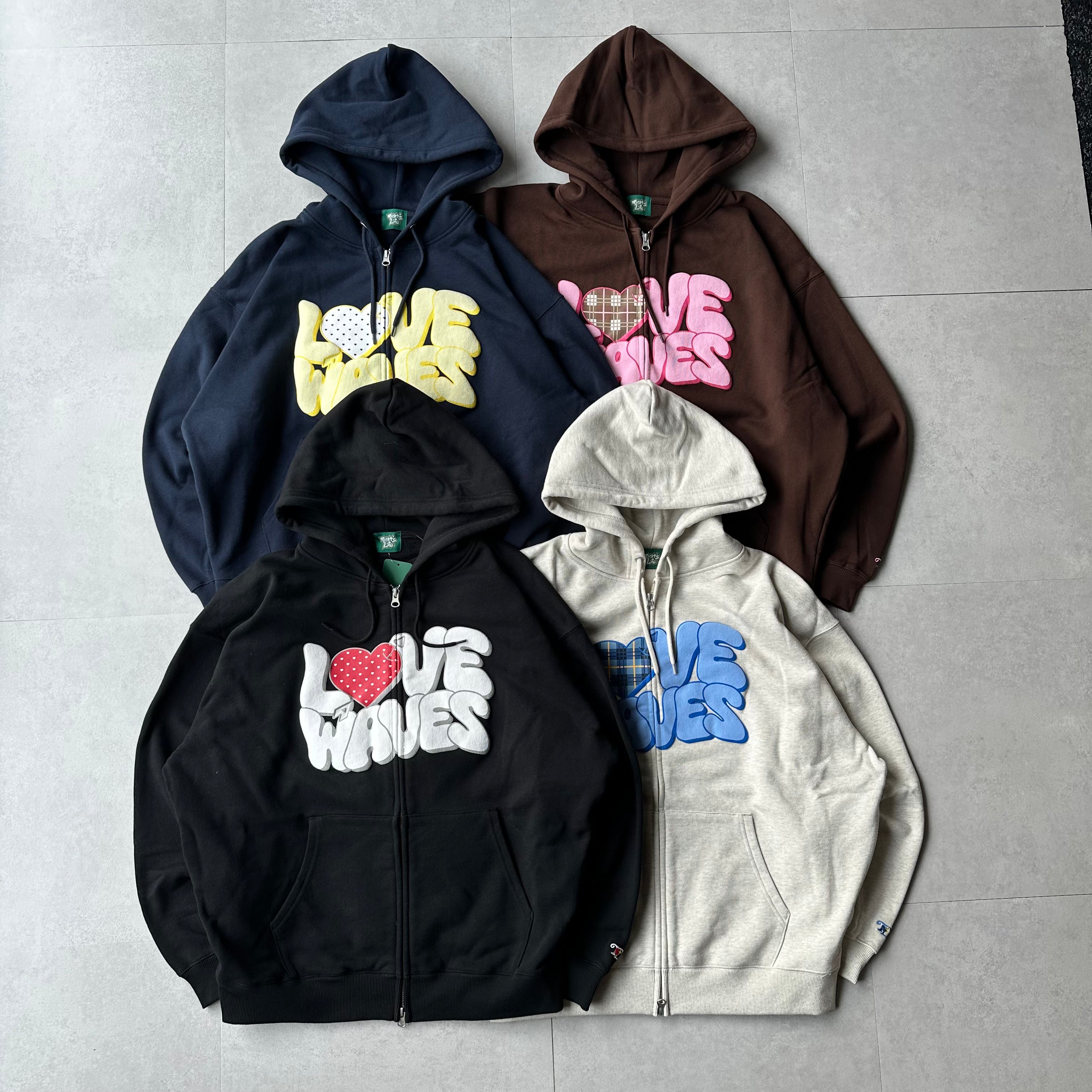 HEAVY WEIGHT 13.0oz "LOVE WAVE" LOGO ZIP HOODIE free