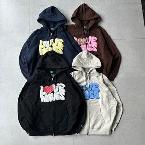 HEAVY WEIGHT 13.0oz "LOVE WAVE" LOGO ZIP HOODIE free