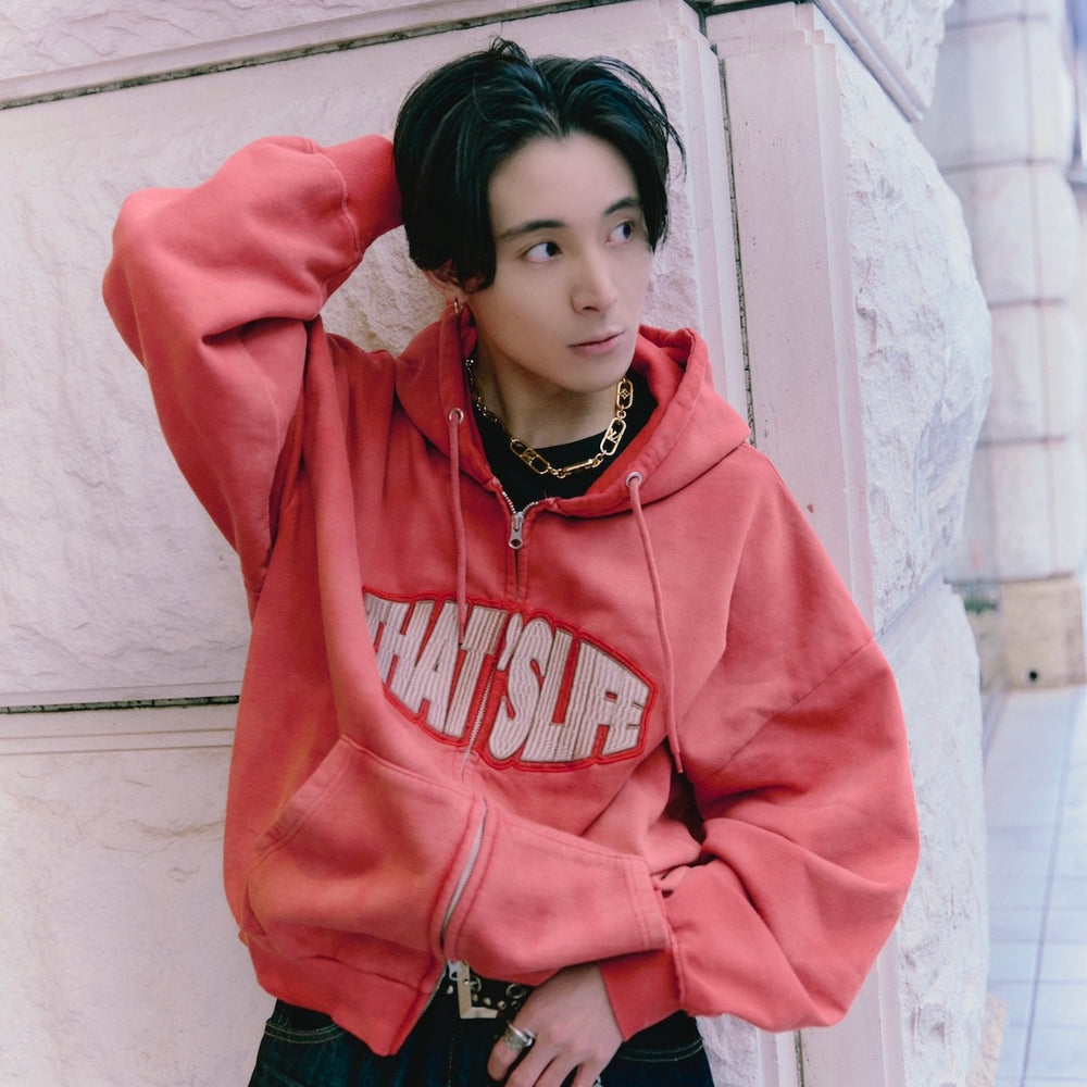 Vintage styles Front logo zip hoodie