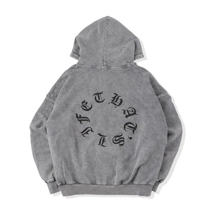 Vintage styles Circle logo zip hoodie