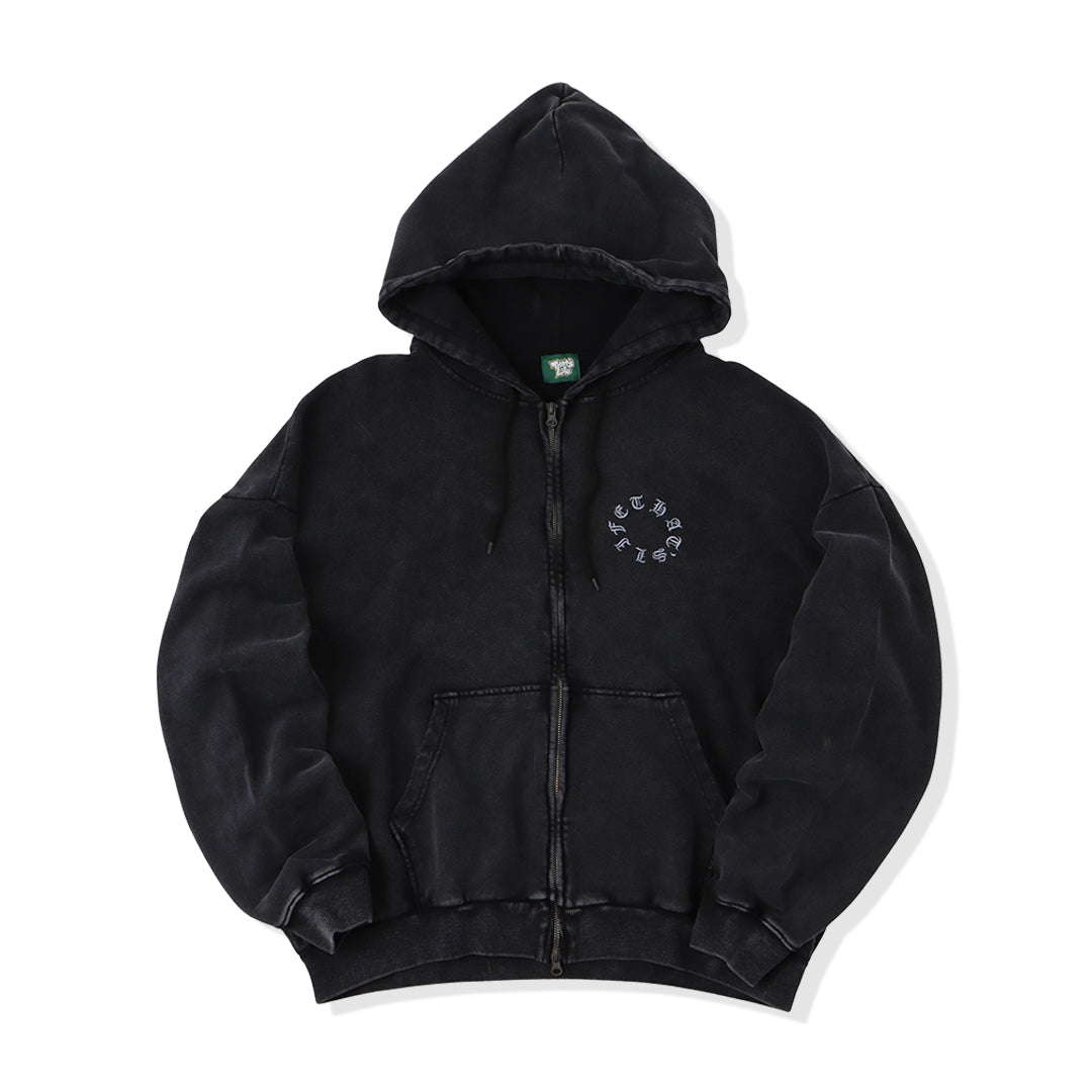 Vintage styles Circle logo zip hoodie