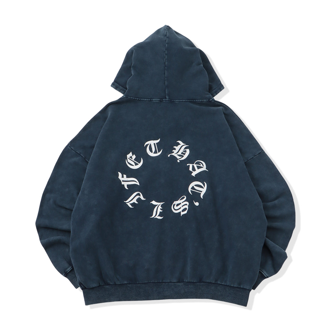 Vintage styles Circle logo zip hoodie