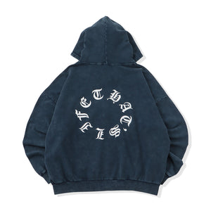 Vintage styles Circle logo zip hoodie