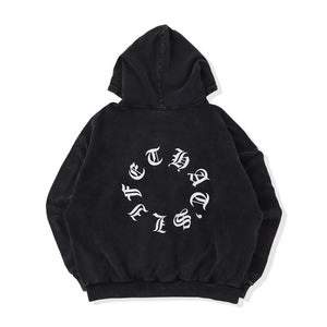 Vintage styles Circle logo zip hoodie