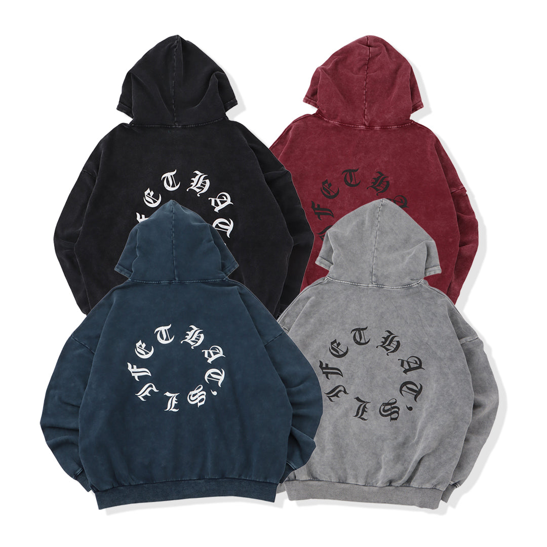 Vintage styles Circle logo zip hoodie