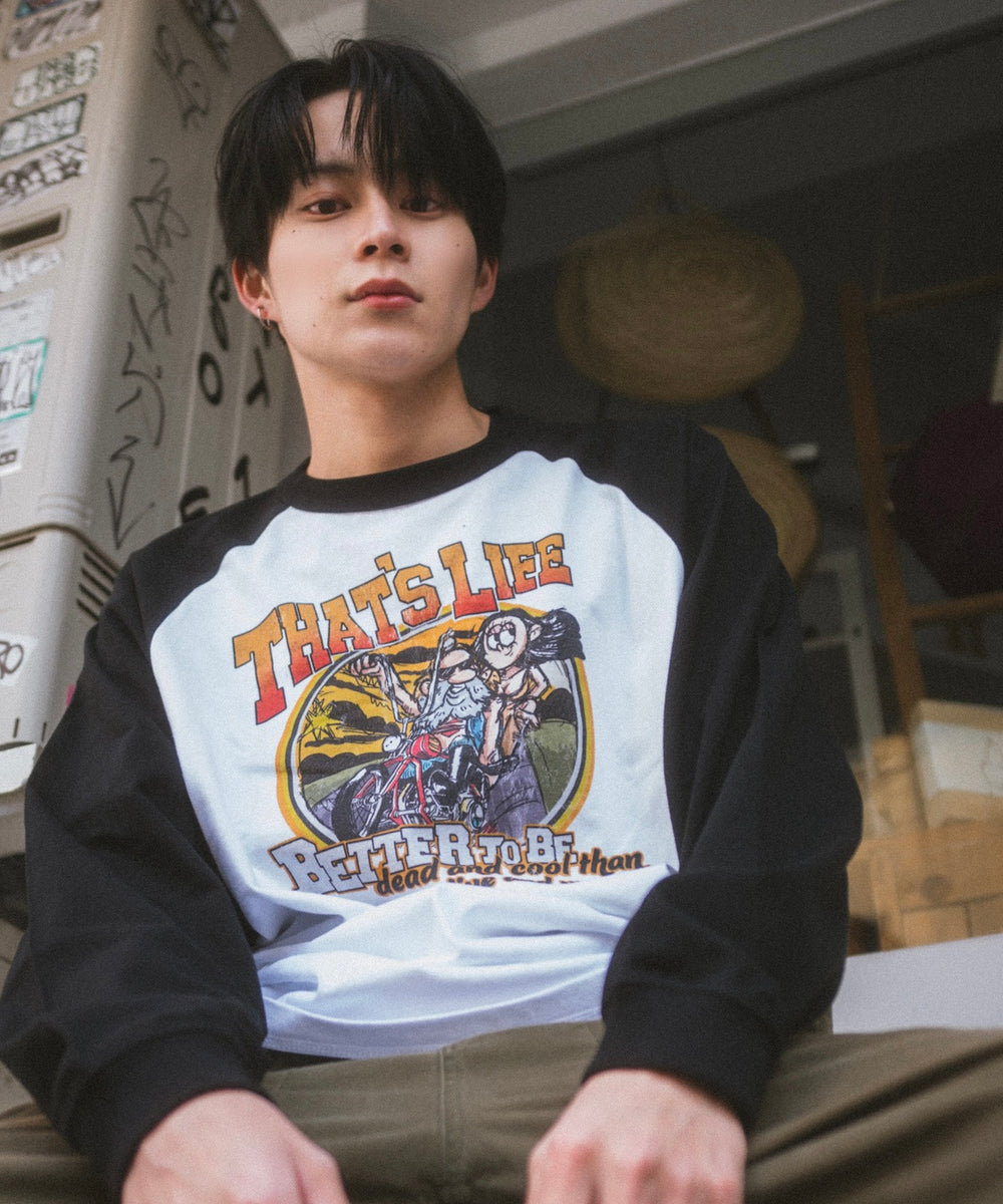 That's life Biker logo Raglan long sleeve