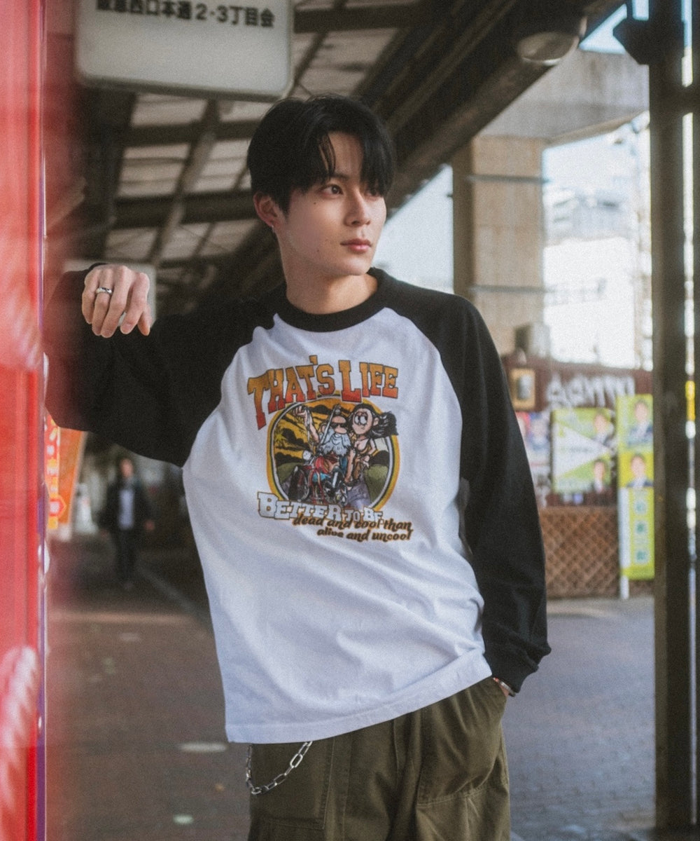 That's life Biker logo Raglan long sleeve