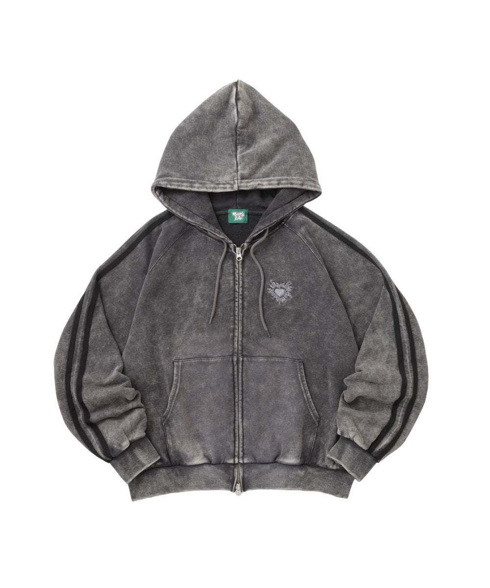 Vintage Style Raglan Stripe Zip Hoodie
