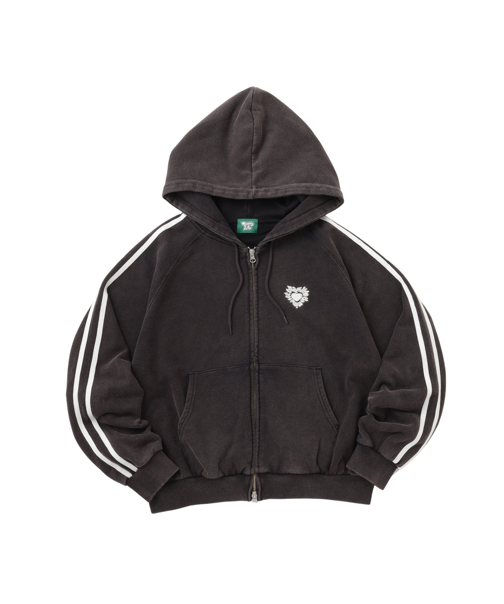 Vintage Style Raglan Stripe Zip Hoodie free