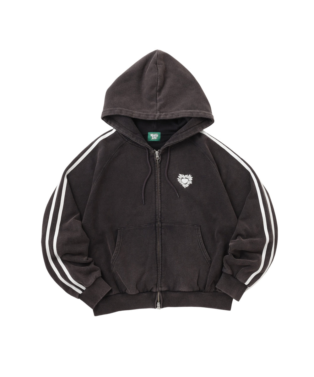 Vintage Style Raglan Stripe Zip Hoodie
