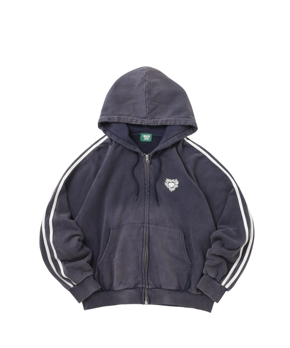 Vintage Style Raglan Stripe Zip Hoodie free