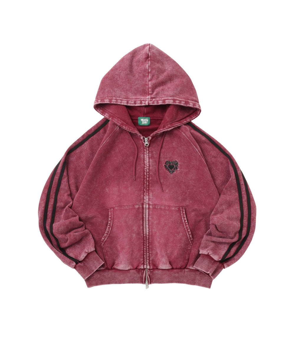 Vintage Style Raglan Stripe Zip Hoodie