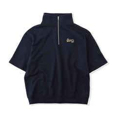 HEAVY WEIGHT ANGEL LOGO HALF ZIP TEE - XL / Navy