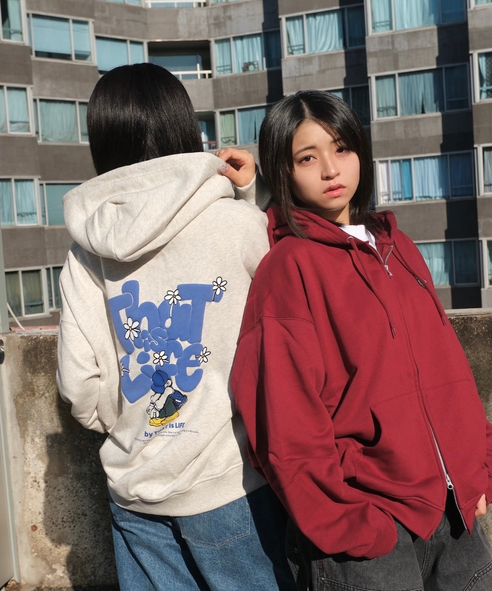 HEAVY WEIGHT 11.0oz "FLOWER BOY" LOGO ZIP HOODIE