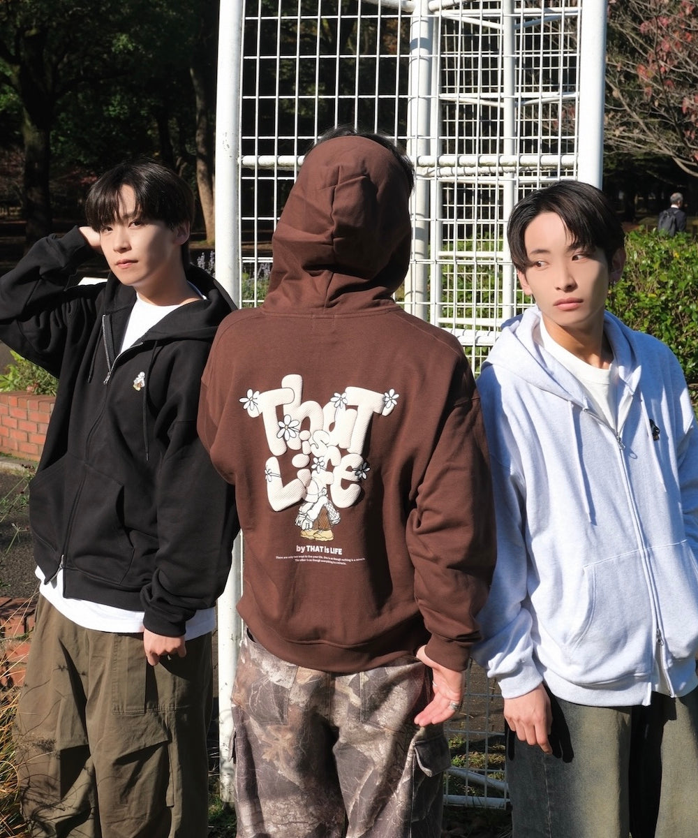 HEAVY WEIGHT 11.0oz "FLOWER BOY" LOGO ZIP HOODIE