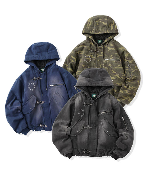 Vintage styles Star logo Duck Hooded Fireman Jacket – That's life