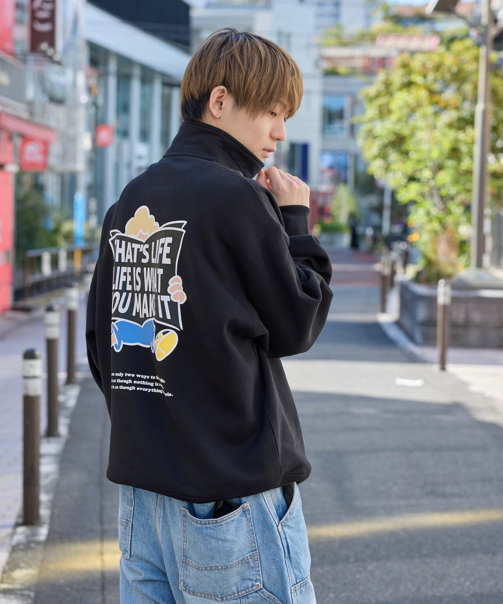 HEAVY WEIGHT “CHILDREN” LOGO HALF ZIP SWEAT 