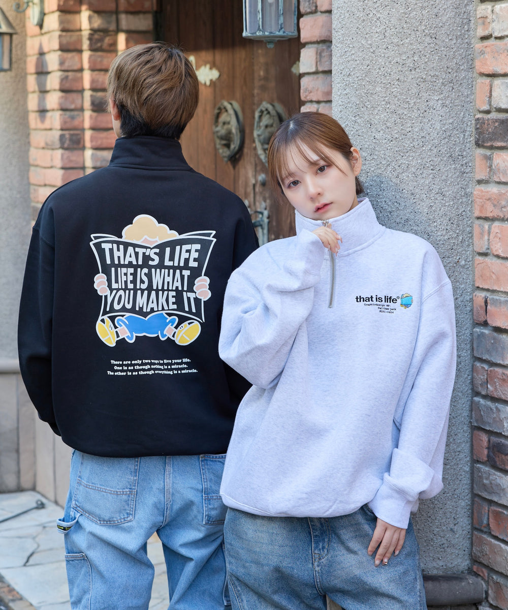 HEAVY WEIGHT “CHILDREN” LOGO HALF ZIP SWEAT 