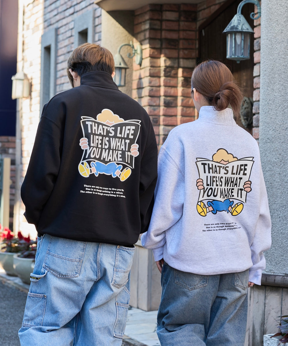 HEAVY WEIGHT “CHILDREN” LOGO HALF ZIP SWEAT 