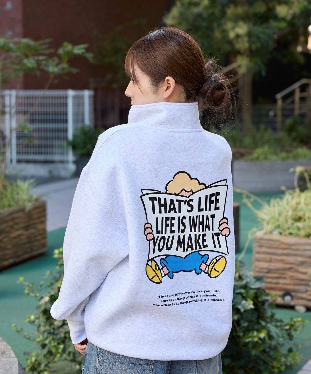 HEAVY WEIGHT “CHILDREN” LOGO HALF ZIP SWEAT 
