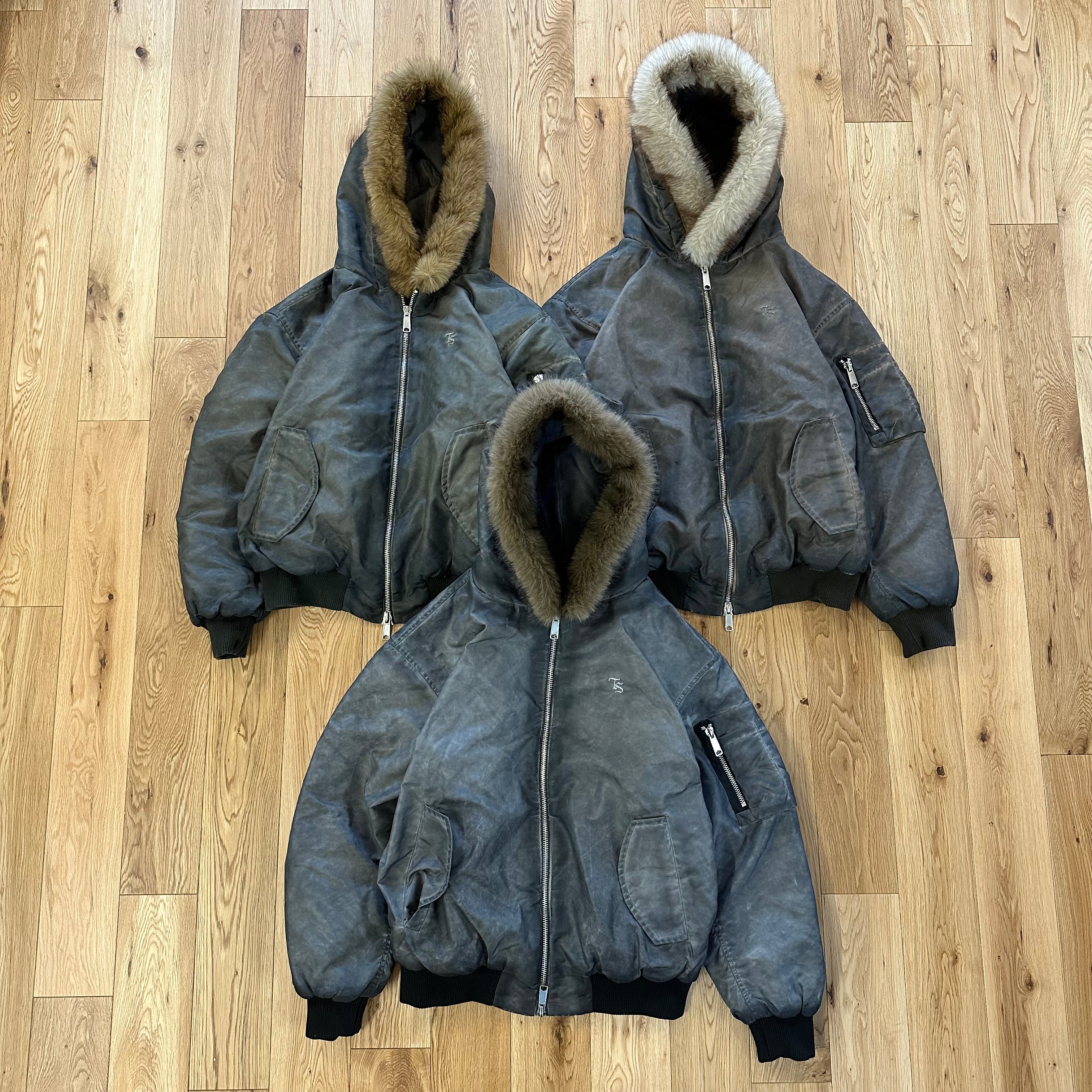 Vintage styles TS logo Nylon fur jacket free