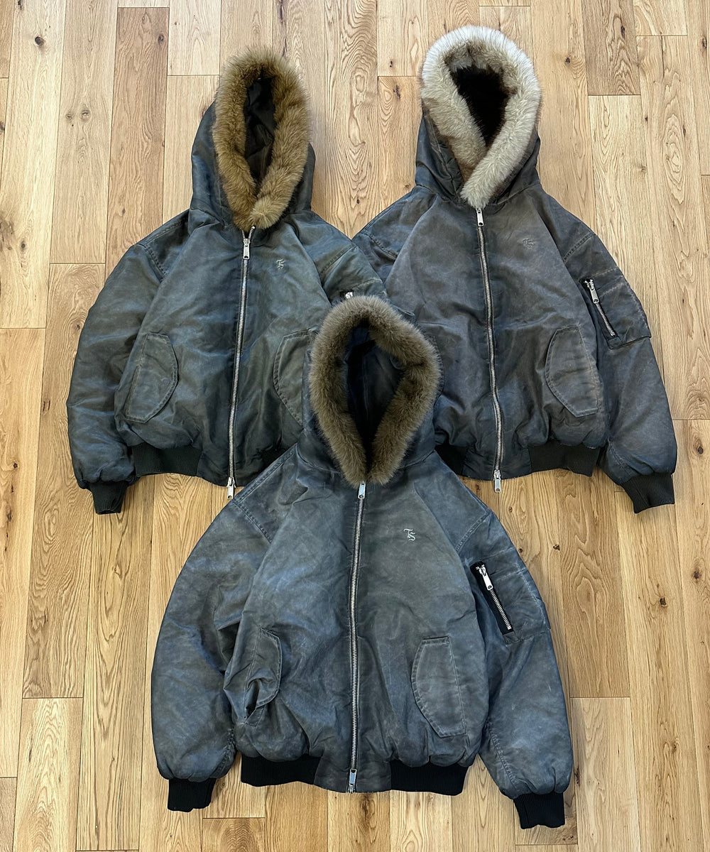 Vintage styles TS logo Nylon fur jacket free
